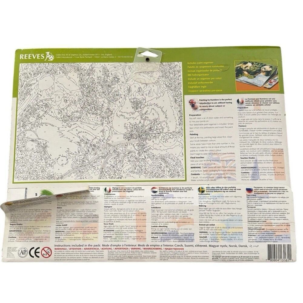 ELEPHANTS THE CHARGE--- Paint by Number Kit by Reeves NEW Made in England - Picture 2 of 4